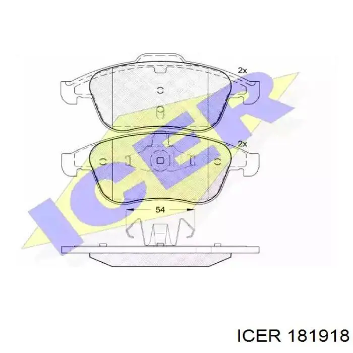 181918 Icer колодки тормозные передние дисковые