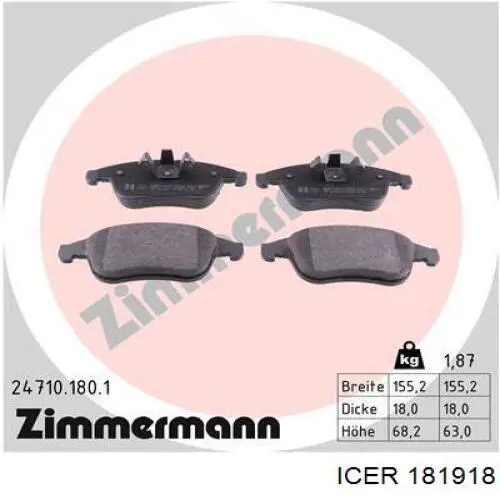 Колодки Icer 181918 цена, от 32.59 USD