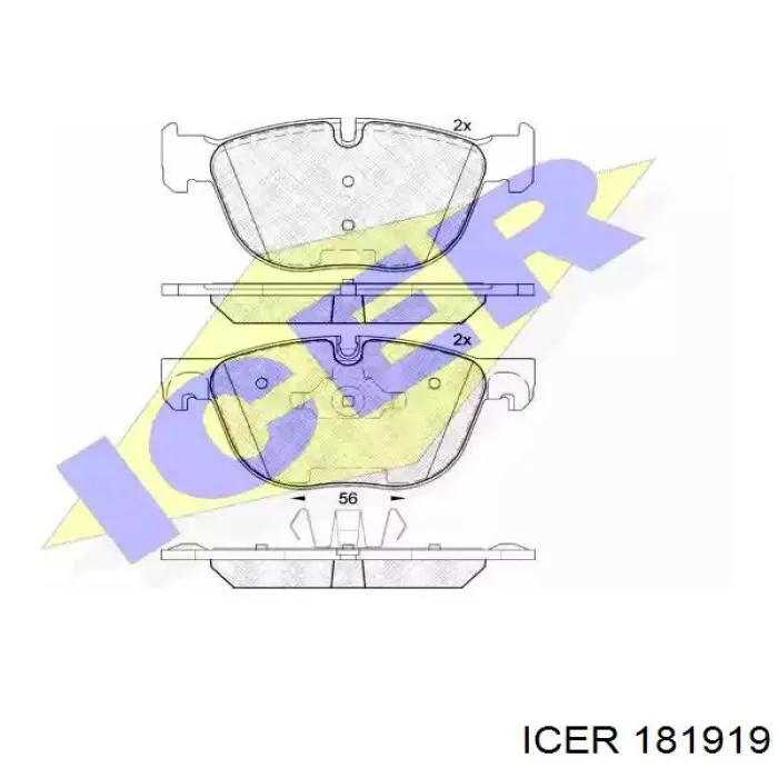 181919 Icer колодки тормозные передние дисковые