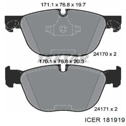 181919 Icer Колодки передние