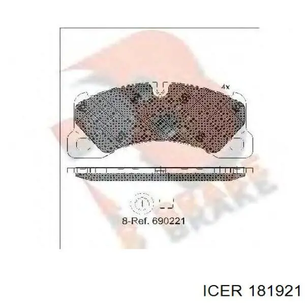 Передние тормозные колодки 181921 Icer
