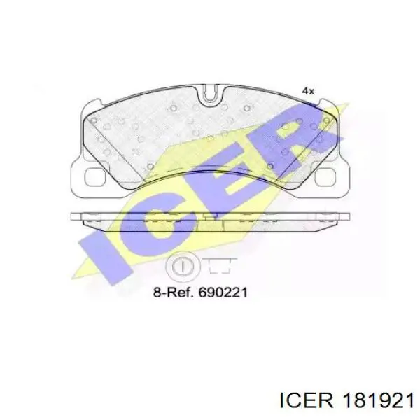 Передние тормозные колодки 181921 Icer