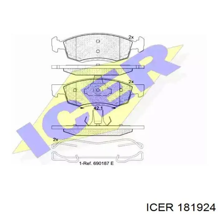 Передние тормозные колодки 181924 Icer