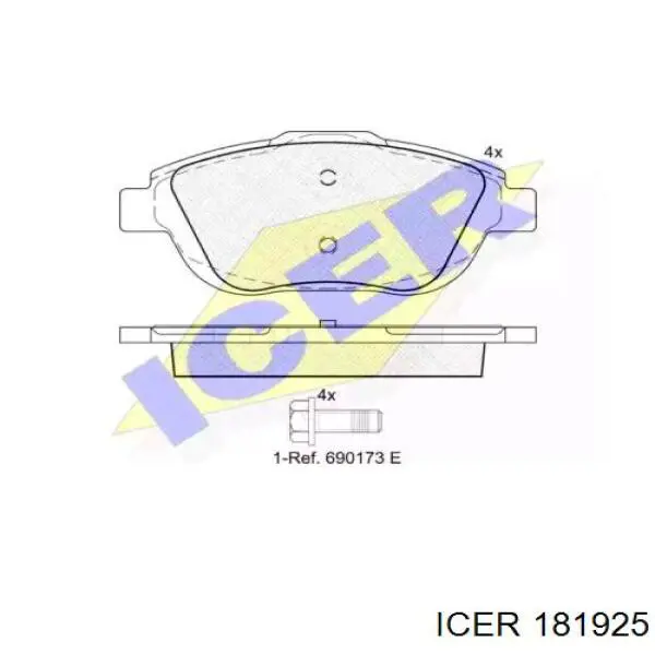Передние тормозные колодки 181925 Icer