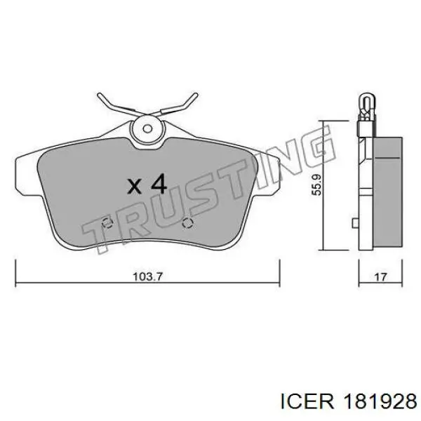 Колодки дисковые  Icer 181928 цена, от 29.77 USD
