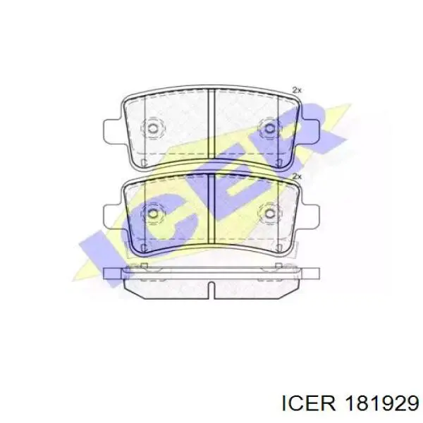 Задние тормозные колодки 181929 Icer