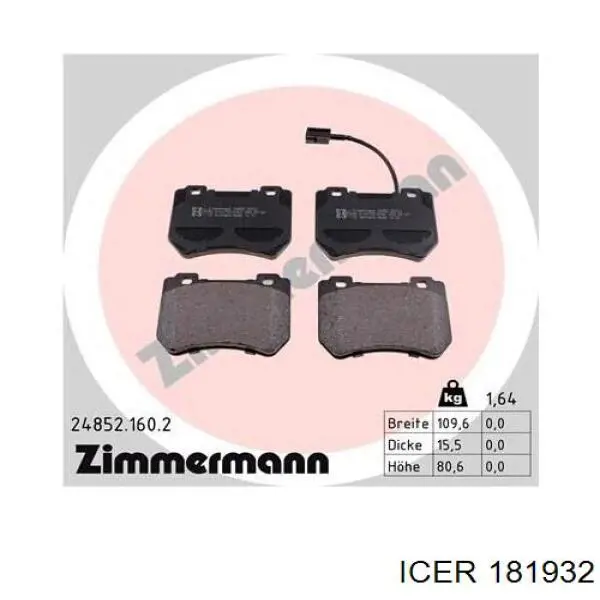 Колодки Icer 181932 цена, от 38.04 USD