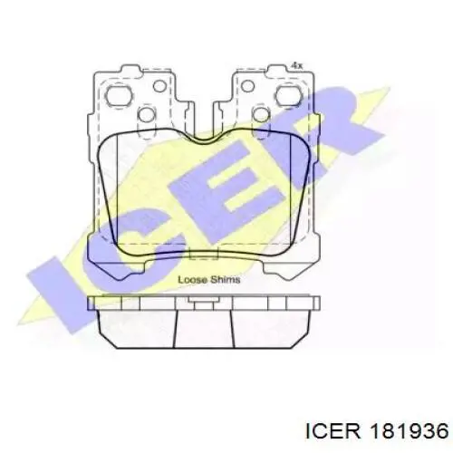 Задние тормозные колодки 181936 Icer