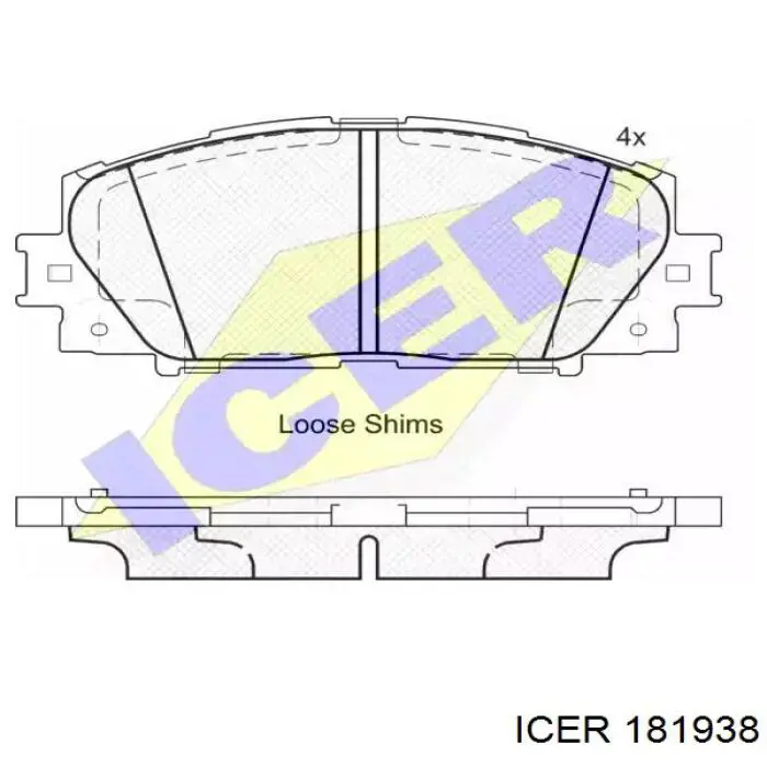 Передние тормозные колодки 181938 Icer