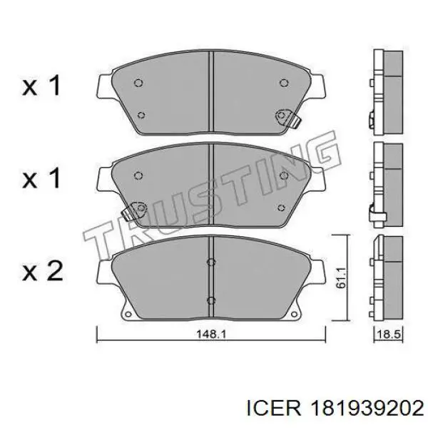 181939202 Icer Колодки передние
