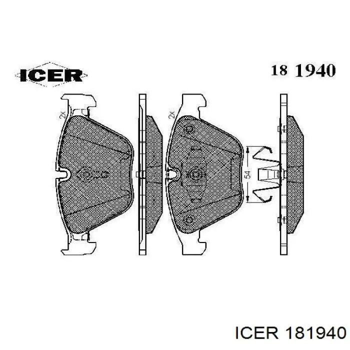 181940 Icer Колодки передние
