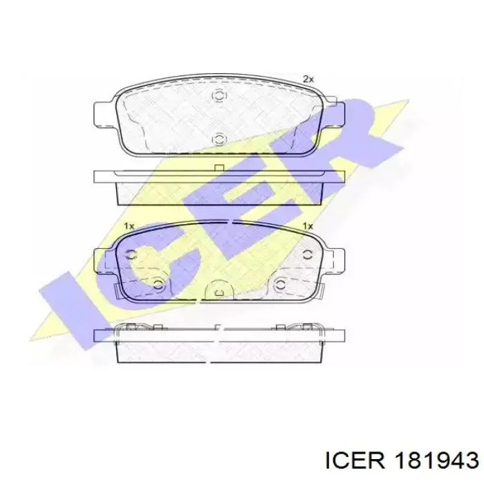 Задние тормозные колодки 181943 Icer