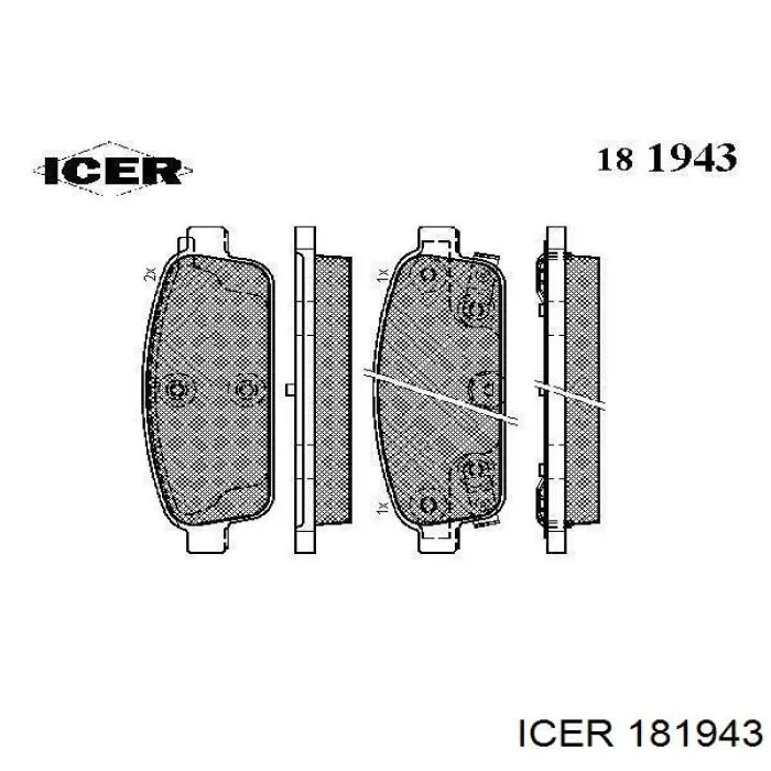 Колодки дисковые  Icer 181943 цена, от 21.39 USD