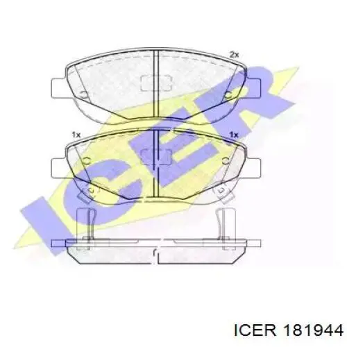 181944 Icer колодки тормозные передние дисковые