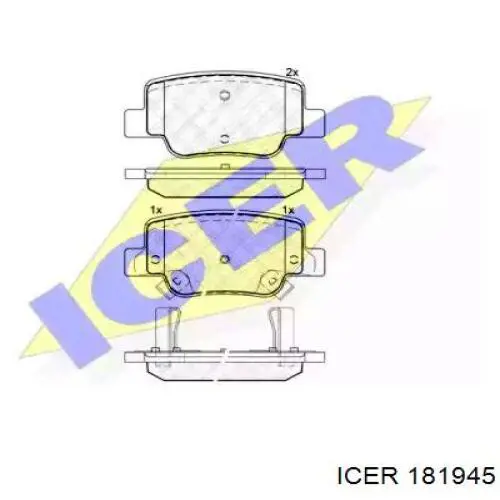 Задние тормозные колодки 181945 Icer