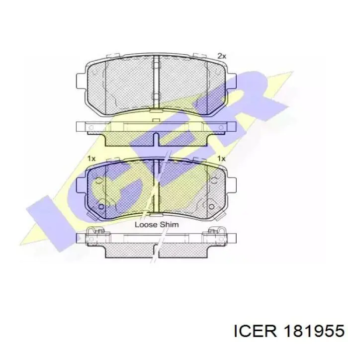 181955 Icer колодки тормозные задние дисковые
