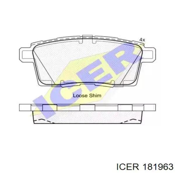Задние тормозные колодки 181963 Icer