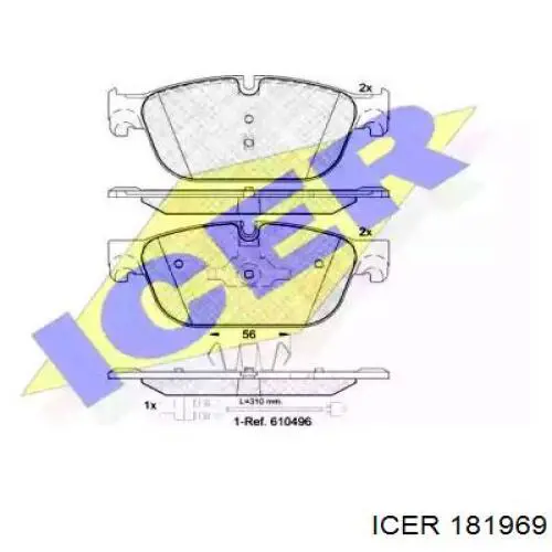 Передние тормозные колодки 181969 Icer