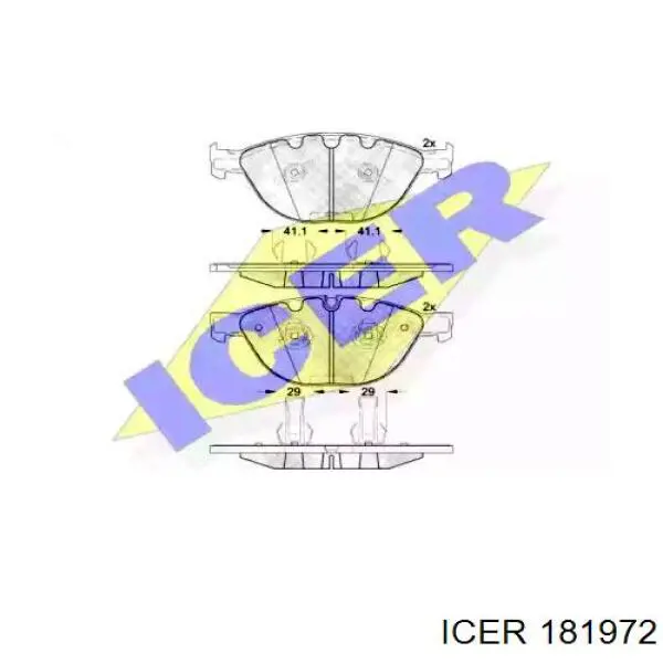 181972 Icer колодки тормозные передние дисковые