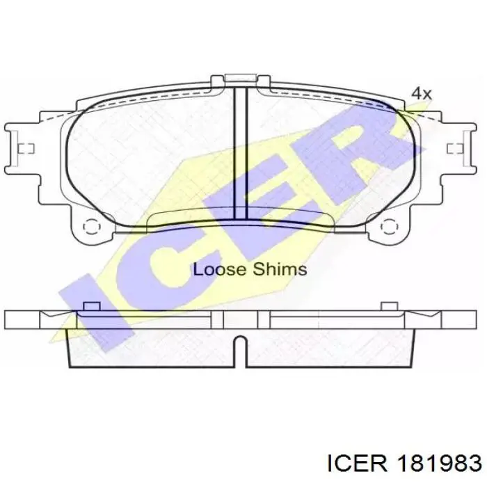 Задние тормозные колодки 181983 Icer