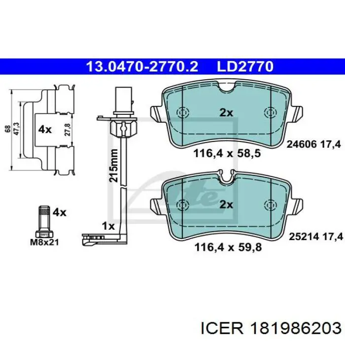 Колодки дисковые  Icer 181986203 цена, от 26.30 USD