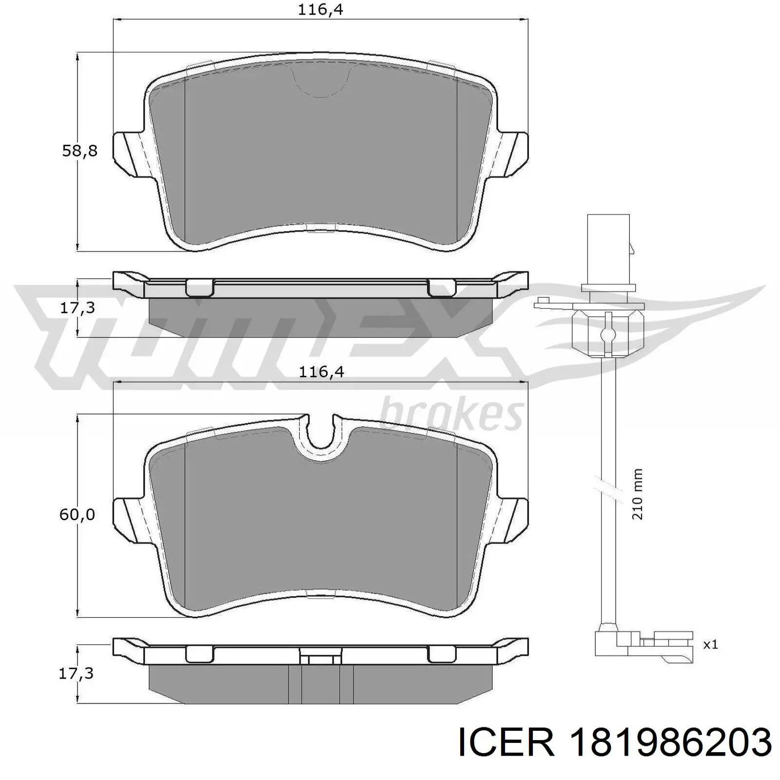 Задние тормозные колодки 181986203 Icer