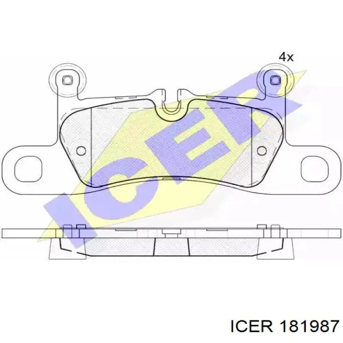 Задние тормозные колодки 181987 Icer