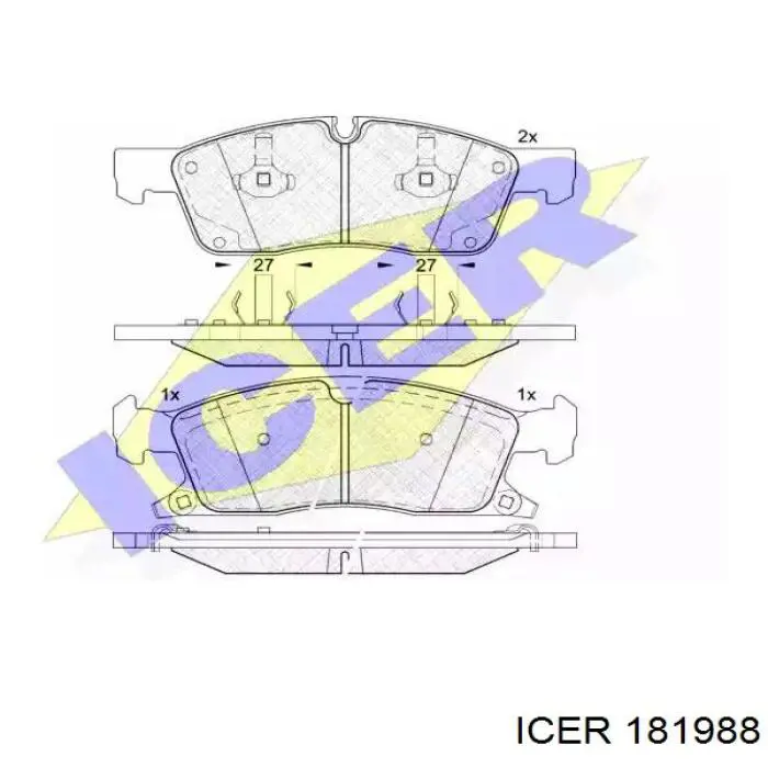 Передние тормозные колодки 181988 Icer