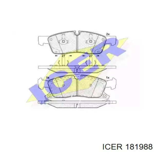 Купить 181988 Icer Колодки тормозные
