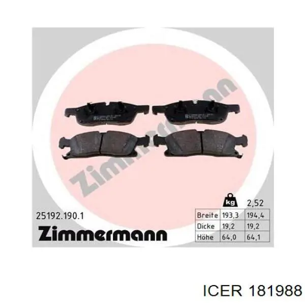 Колодки Icer 181988 цена, от 44.31 USD