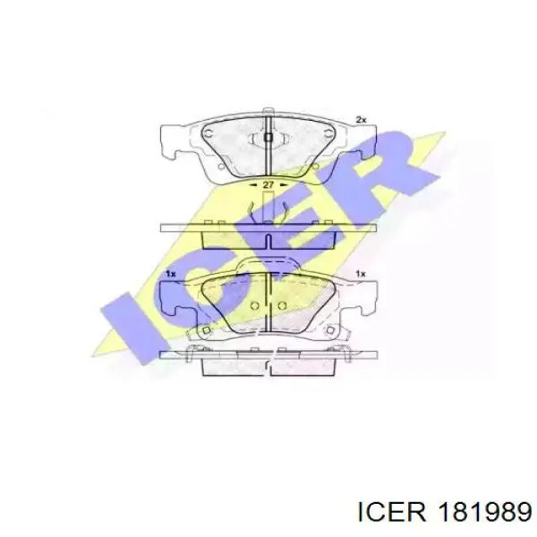 Задние тормозные колодки 181989 Icer