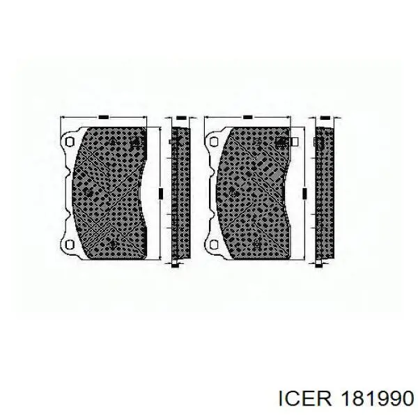 Передние тормозные колодки 181990 Icer