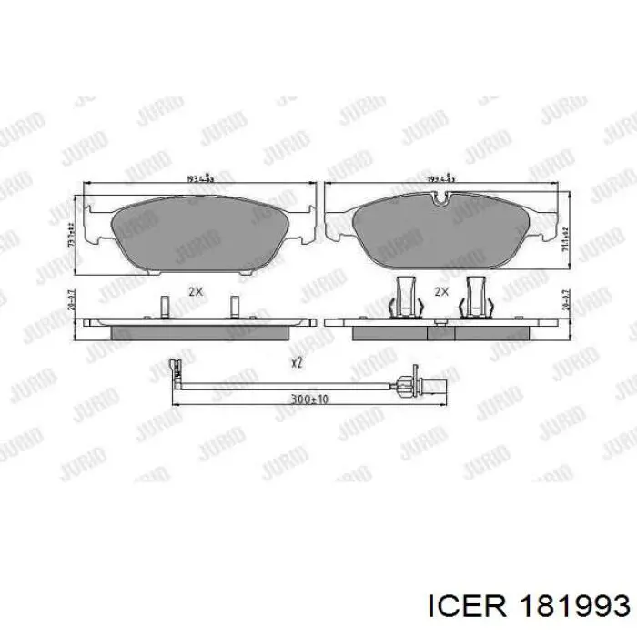 Передние тормозные колодки 181993 Icer