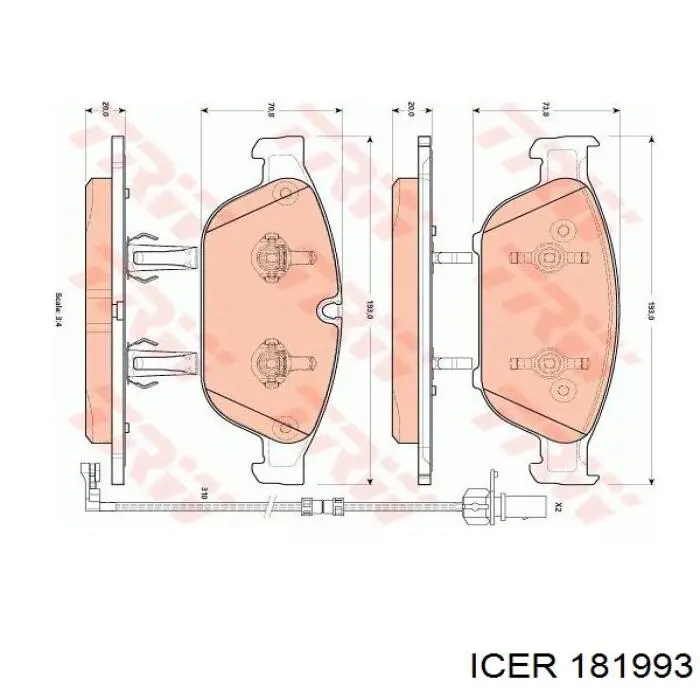 Тормозные колодки Icer 181993