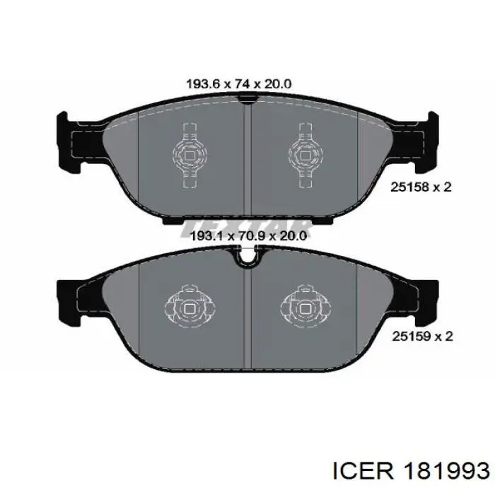 181993 Icer Колодки передние