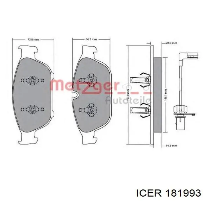 Купить 181993 Icer Колодки тормозные