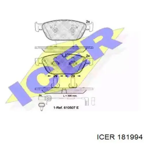 Передние тормозные колодки 181994 Icer