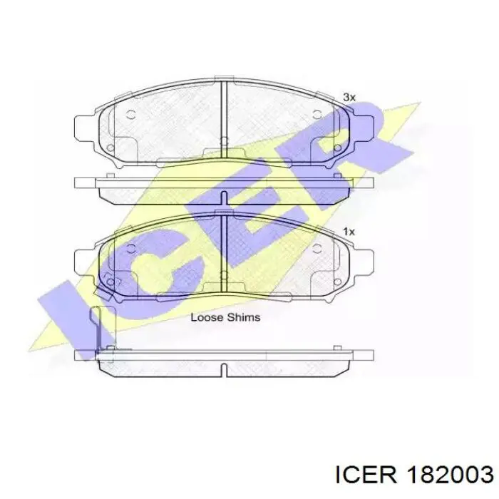 182003 Icer колодки тормозные передние дисковые