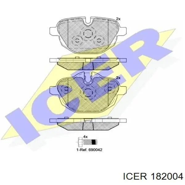 182004 Icer Колодки тормозные дисковые комплект