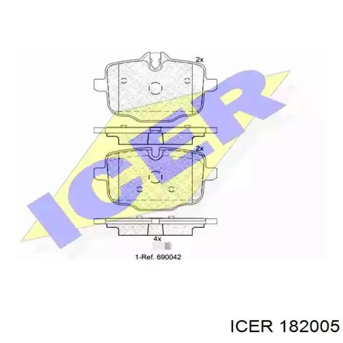 182005 Icer колодки тормозные задние дисковые