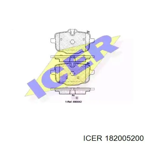 182005-200 Icer колодки тормозные задние дисковые