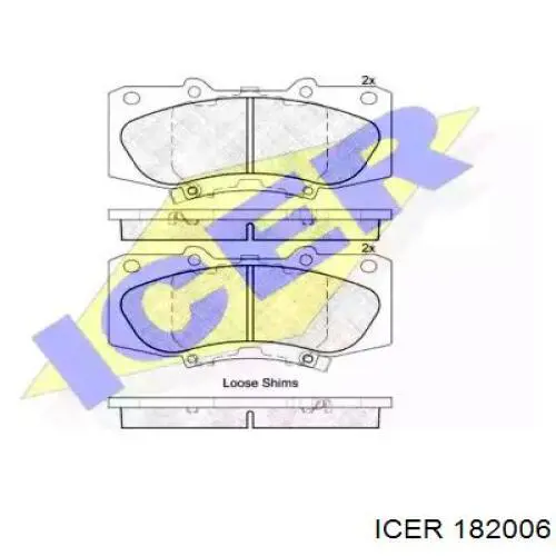 182006 Icer колодки тормозные передние дисковые