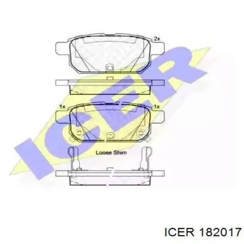 Задние тормозные колодки 182017 Icer