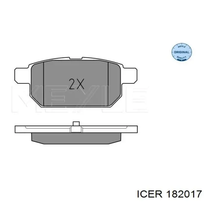 Задние дисковые колодки Icer 182017
