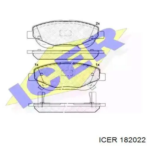 182022 Icer колодки тормозные передние дисковые