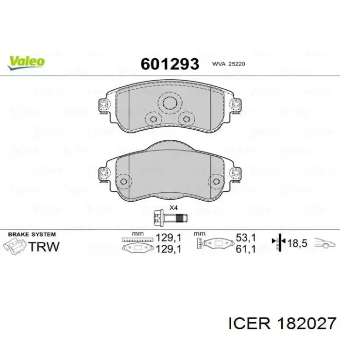 Купить 182027 Icer Колодки тормозные