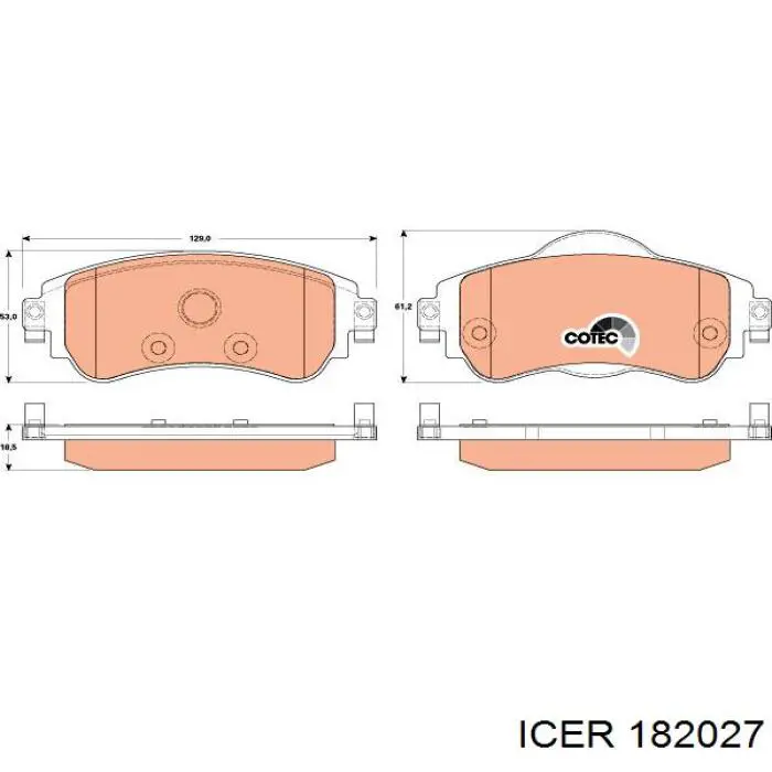 Тормозные колодки Icer 182027