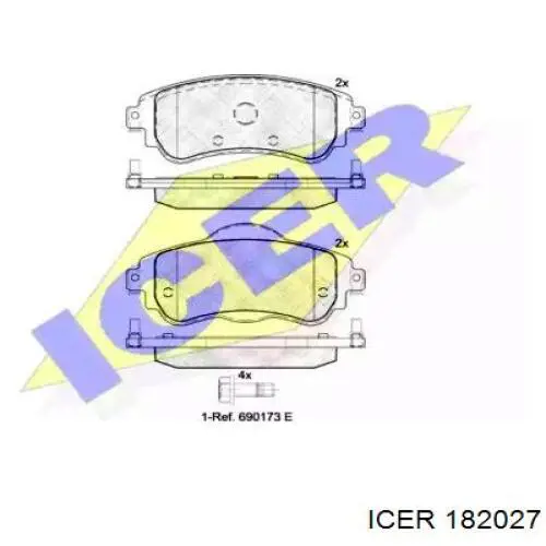182027 Icer колодки тормозные передние дисковые