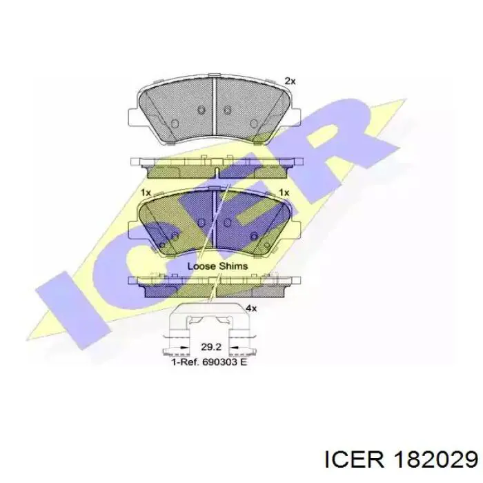 Передние тормозные колодки 182029 Icer