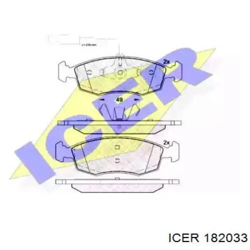 Передние тормозные колодки 182033 Icer